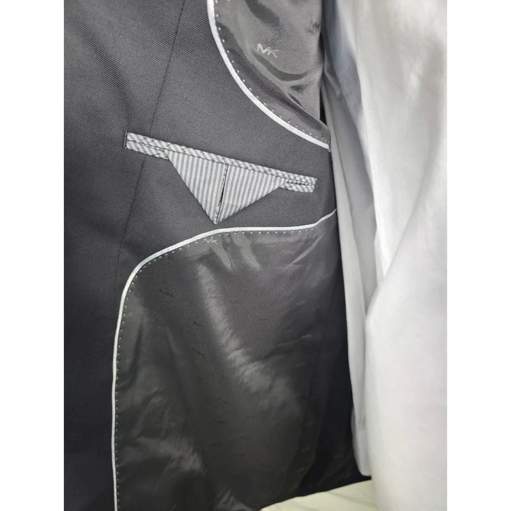 Michael Kors Mens Sport Coat Black 50R Wool Blend Business Casual Polished NWT